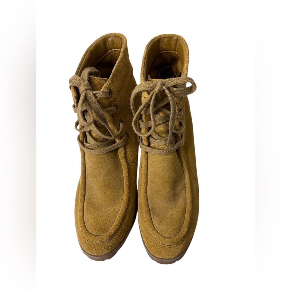 Timberland Women’s Allington Chukka Trapper Tan Heeled Combat Boots Size US 8